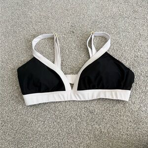 Shade & Shore Black and White Triangle bikini top